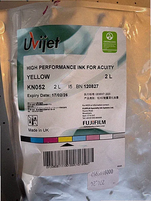 Fujifilm Uvijet Yellow High Performance Ink (2 Liters), Part #KN052 exp 2/26