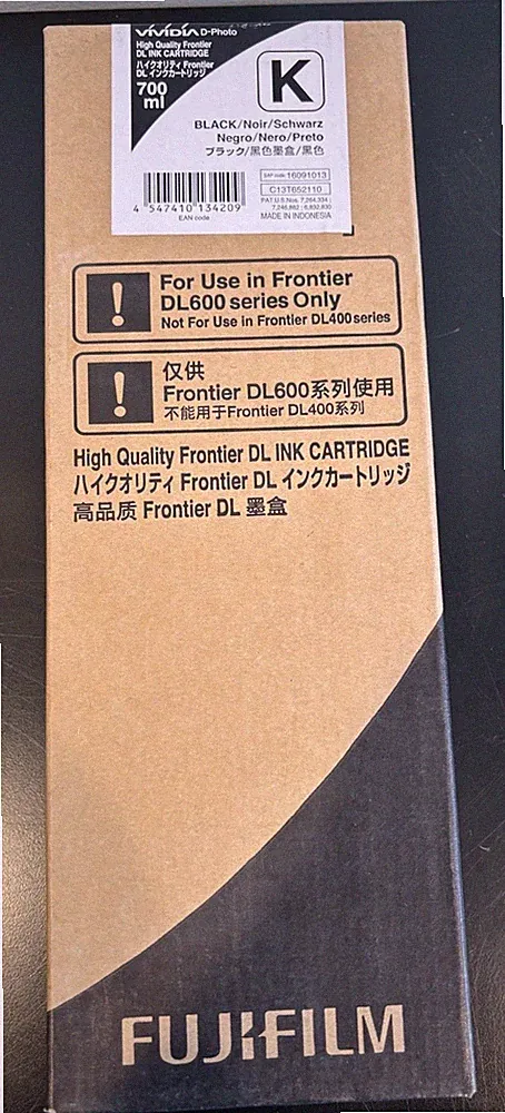Genuine Fujifilm Black Ink Cartridge Sealed DL600 Exp 07/2024 700 ml C13T652110