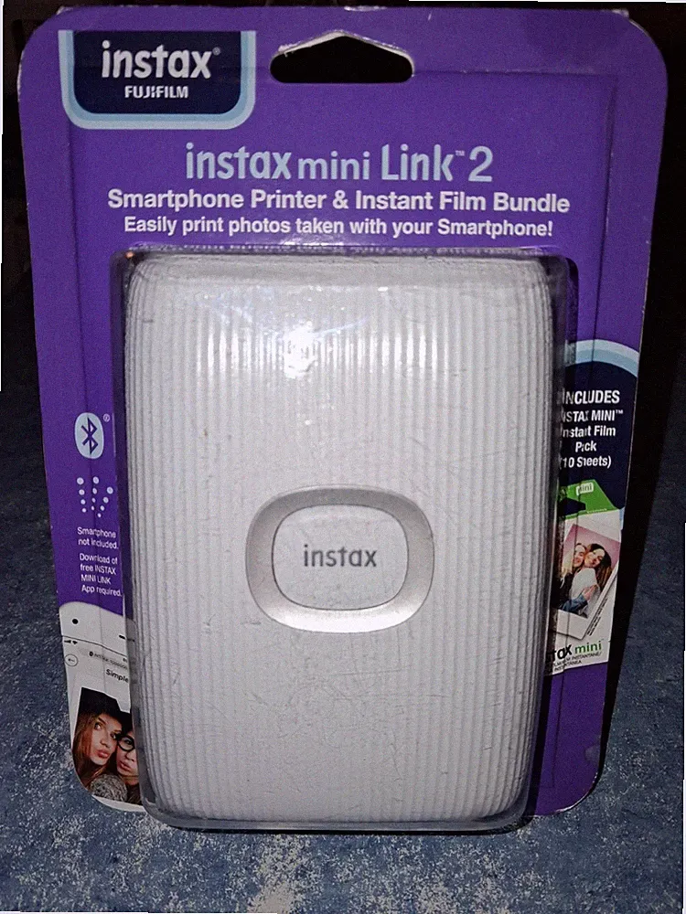 NEW Fujifilm White INSTAX Mini Link 2 Smartphone Printer & Instant Film Bundle