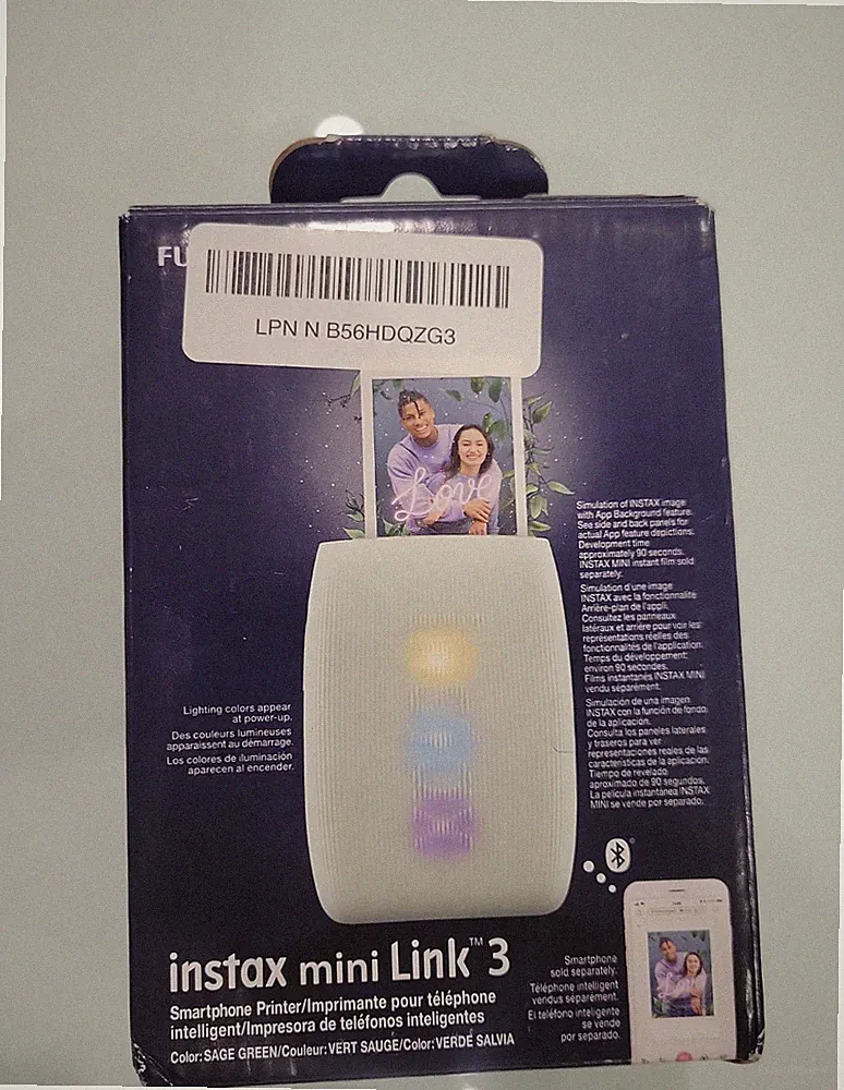 OPEN BOX! FUJIFILM Instax Mini Link 3 Smartphone Printer - Sage Green